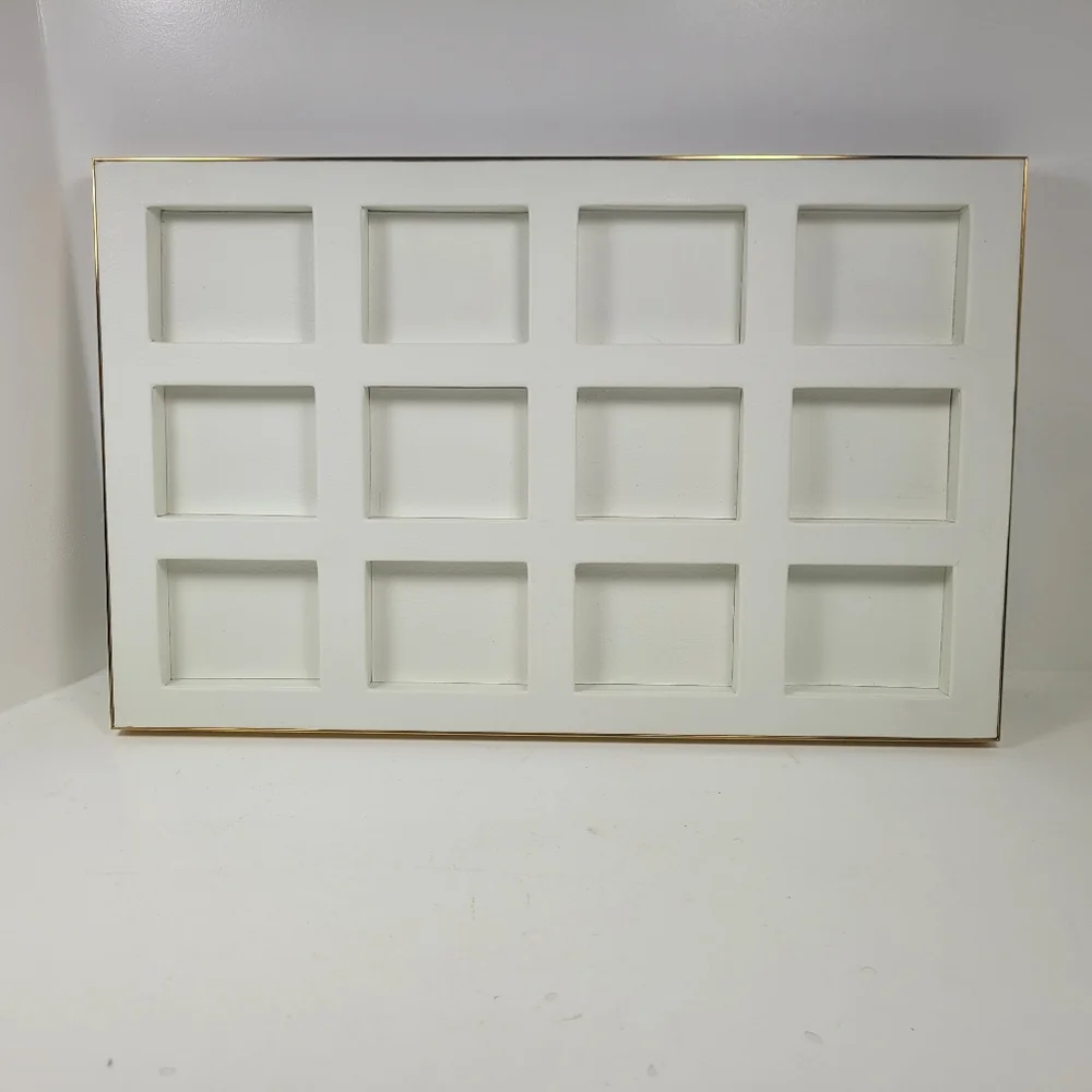 Faux Leather Drawer Organizer with Gold Trim